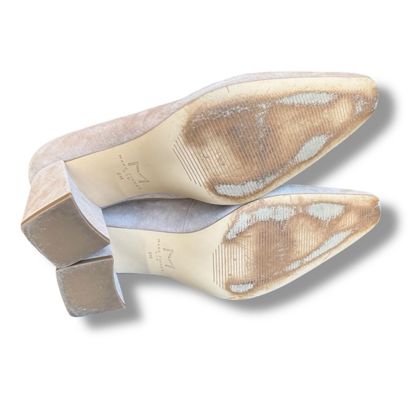 MARC FISHER Nude Suede Block Heel Pumps, High Heel, Casual, Size 8M - Picture 6 of 6